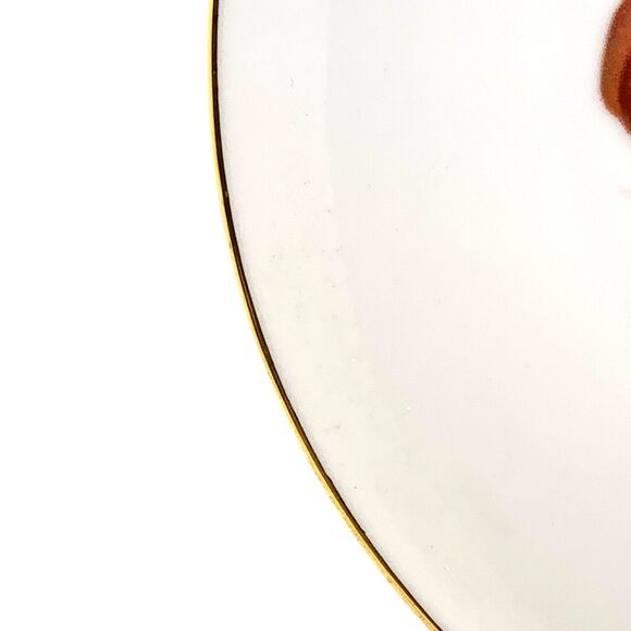 Vintage F. B. & Co Germany Fruit Plate 7 3/4" Apple Cherry Blueberry Gold Trim - Picture 8 of 8